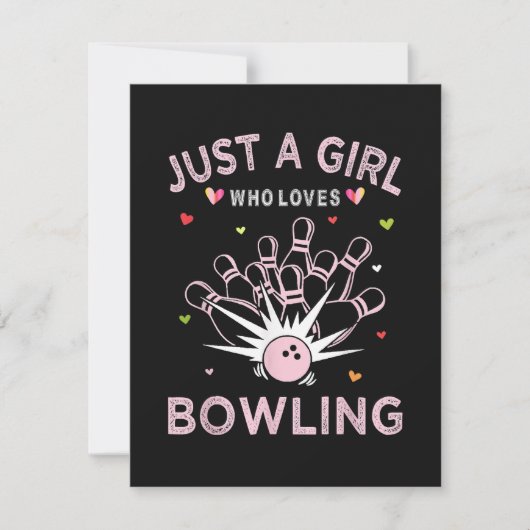 Invitation Juste Une Fille Qui Aime Le Bowling (Devant)