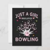 Invitation Juste Une Fille Qui Aime Le Bowling (Dos)