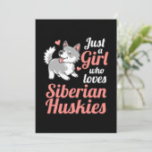 Invitation Juste une fille qui aime le Husky sibérien (Debout devant)