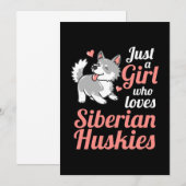 Invitation Juste une fille qui aime le Husky sibérien (Devant / Derrière)