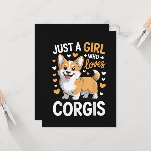 Invitation Juste Une Fille Qui Aime Les Corgis (Devant/Arrière en situation)