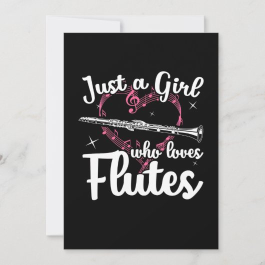 Invitation Juste Une Fille Qui Aime Les Flûtes (Devant)