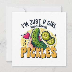Invitation Juste une fille qui aime les pickles - Vegan drôle