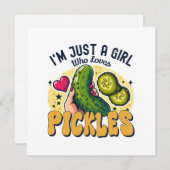 Invitation Juste Une Fille Qui Aime Les Pickles - Végétan Drô (Devant / Derrière)