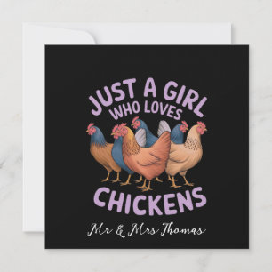 Invitation Juste une fille qui aime les poulets pour les amat
