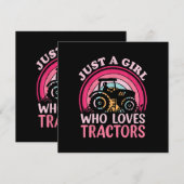 Invitation Juste Une Fille Qui Aime Les Tracteurs (Devant / Derrière)