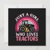 Invitation Juste Une Fille Qui Aime Les Tracteurs (Dos)