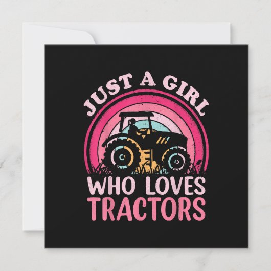 Invitation Juste Une Fille Qui Aime Les Tracteurs (Devant)