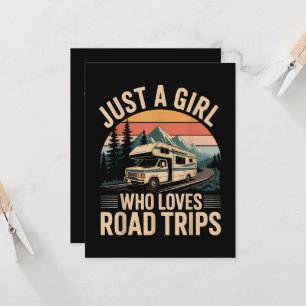 Invitation Juste Une Fille Qui Aime Les Voyages Sur Route