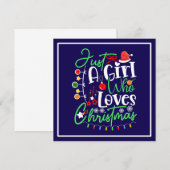 Invitation Juste Une Fille Qui Aime Noël (Devant / Derrière)