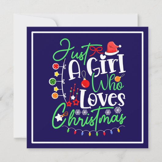 Invitation Juste Une Fille Qui Aime Noël (Devant)