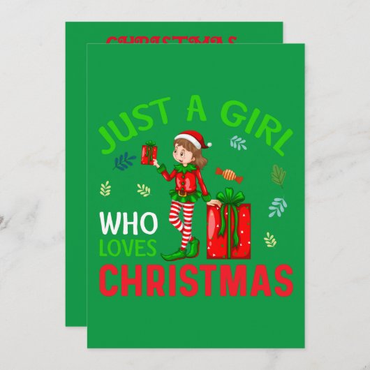 INVITATION "JUSTE UNE FILLE QUI AIME NOËL" (Devant / Derrière)