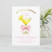 Invitation Juste une goutte de plus âgée Lemon Drop Rose Anni (Debout devant)
