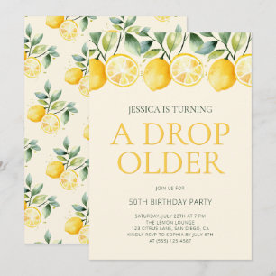 Invitation Juste une goutte de plus vieux citron agrumes 50e