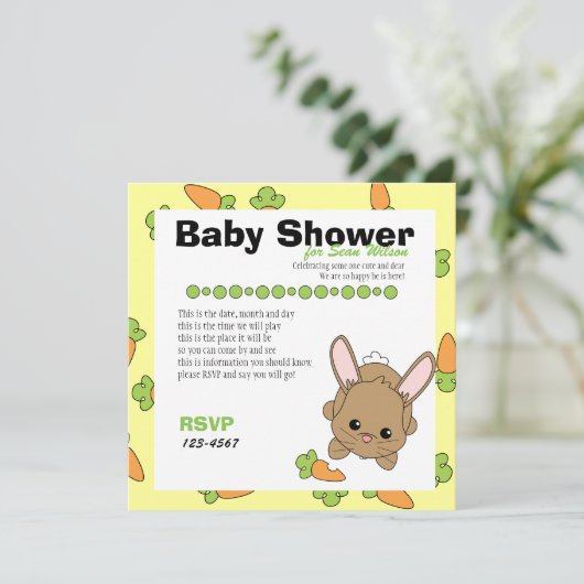 Invitation Juste une pointe de carotte (Debout devant)