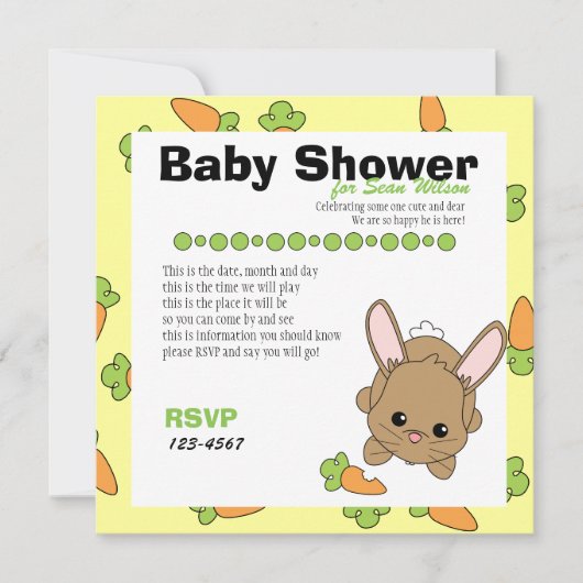 Invitation Juste une pointe de carotte (Devant)