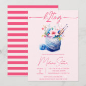 Invitation k2tog, Flore de printemps, Fil, Fête des mariées d (Devant / Derrière)