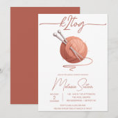 Invitation k2tog, Tricot, balle rose Fête des mariées de fils (Devant / Derrière)