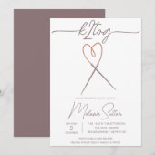 Invitation k2tog, Tricot, Fête des mariées des aiguilles de c (Devant / Derrière)