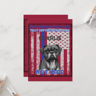 Invitation K-9 Vétérinaire Boxer Travailler Chien Personnalis