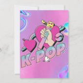 Invitation K-Pop Coréen Music Star Tendance KPop Anniversaire (Dos)