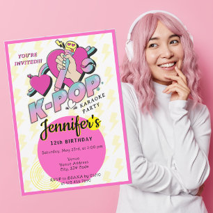 Invitation K-Pop Coréen Music Star Tendance KPop Anniversaire