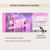 Invitation K-Pop Merch Shopping Spree Reveal Ticket Card
