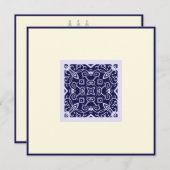 Invitation Ka bleu arabe islamique de mariage de fiançailles (Devant / Derrière)