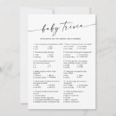 Invitation KAIA Baby Trivia Baby shower Jeu (Devant)