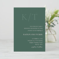 Kaitlin Hunter Green Bold Monogram Mariage élégant