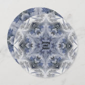 Invitation Kaleidoscope bleu Design de flocon de neige avec d (Devant / Derrière)