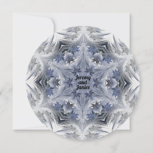 Invitation Kaleidoscope bleu Design de flocon de neige avec d (Devant)