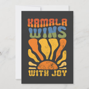 Invitation Kamala gagne avec Joy Retro Boho Harris Walz
