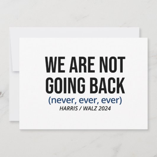 Invitation Kamala Harris Nous Ne Reviendrons Pas, Vote Harris (Devant)