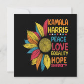 Invitation Kamala Harris Peace Love Equality Hope Diversity (Dos)