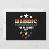 Invitation Kamala Harris Rainbow Gay pride élection LGBT 2024 (Devant)