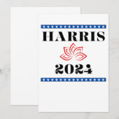 Invitation Kamala Lotus Harris pour POTUS (Devant / Derrière)