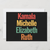 Invitation Kamala Michelle Elizabeth Ruth Politique féministe (Devant)