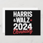 Invitation Kamala Walz Évidemment 2024 Harris Waltz 2024 (Devant / Derrière)