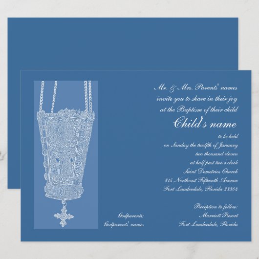 Invitation Kandili bleu (Devant / Derrière)