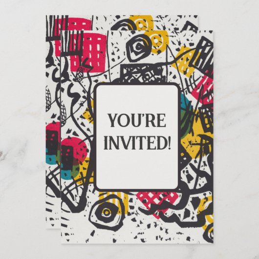 Invitation Kandinsky Small Worlds V Classic Abstrait (Devant / Derrière)