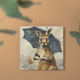 Invitation Kangaroo avec parapluie, personnalisable