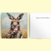 Invitation Kangaroo manger une glace