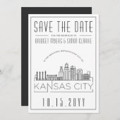Invitation Kansas City Mariage Save the Date stylisé (Devant / Derrière)