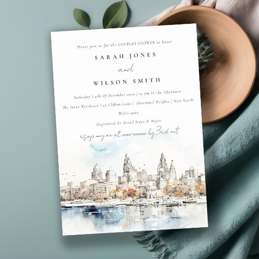 Invitation Kansas City Missouri Aquarelle Couples douche