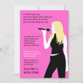 Invitation Karaoké Anniversaire chanter adolescent Ado Blonde (Devant)