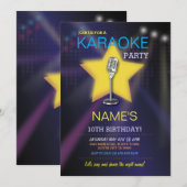 Invitation Karaoke Anniversaire de la fête de danse Star Invi (Devant / Derrière)
