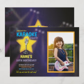 Invitation Karaoke Anniversday Party Dance Star Photo (Devant / Derrière)