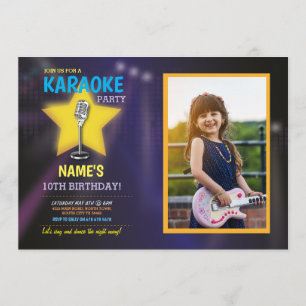 Invitation Karaoke Birthday Party Dance Star Photo