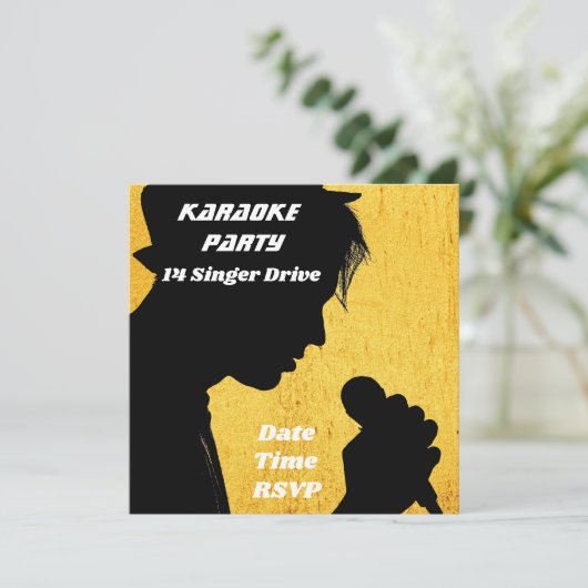 Invitation Karaoké chanter le thème rétro (Debout devant)